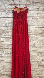 RED SPARKLY LONG EVENING GOWN