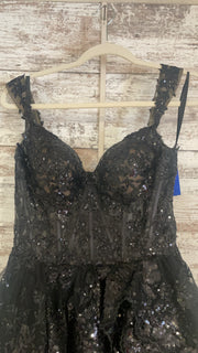 BLACK LAYERED A LINE GOWN $950