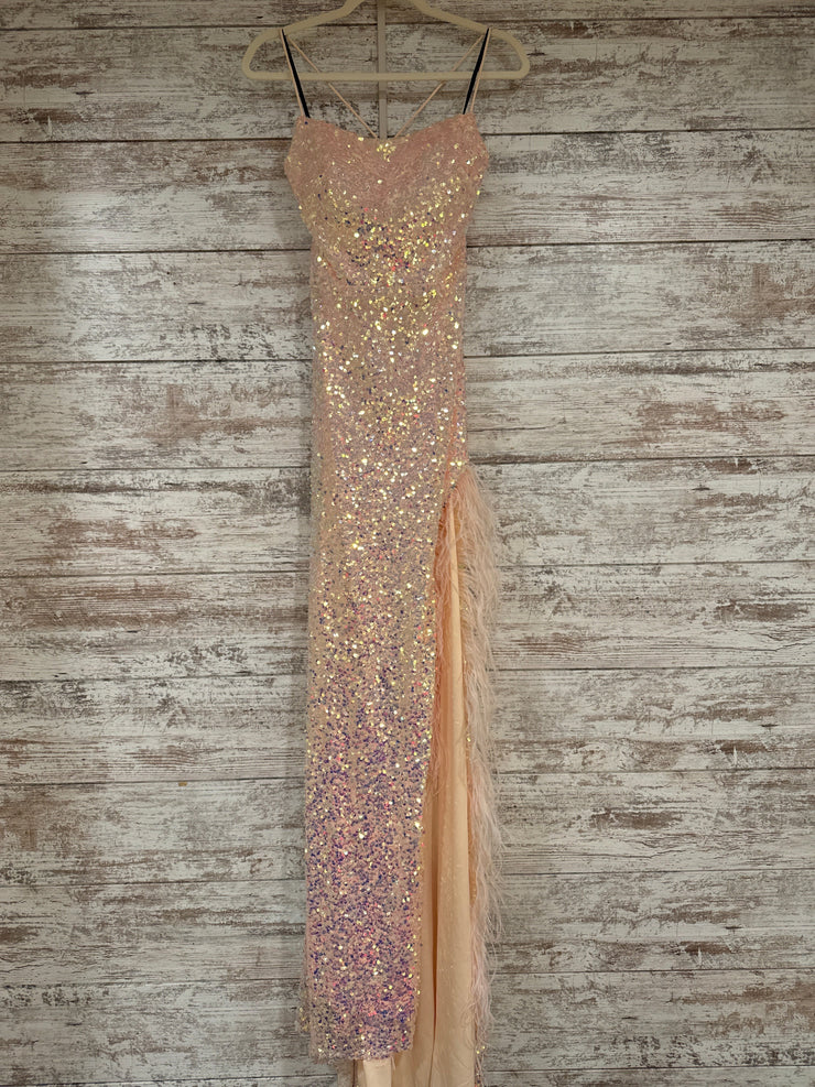 PINK SEQUIN LONG DRESS (NEW)