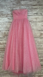 PINK SPARKLY A LINE GOWN