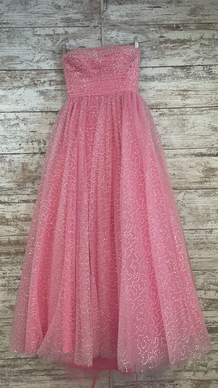 PINK SPARKLY A LINE GOWN