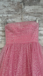 PINK SPARKLY A LINE GOWN