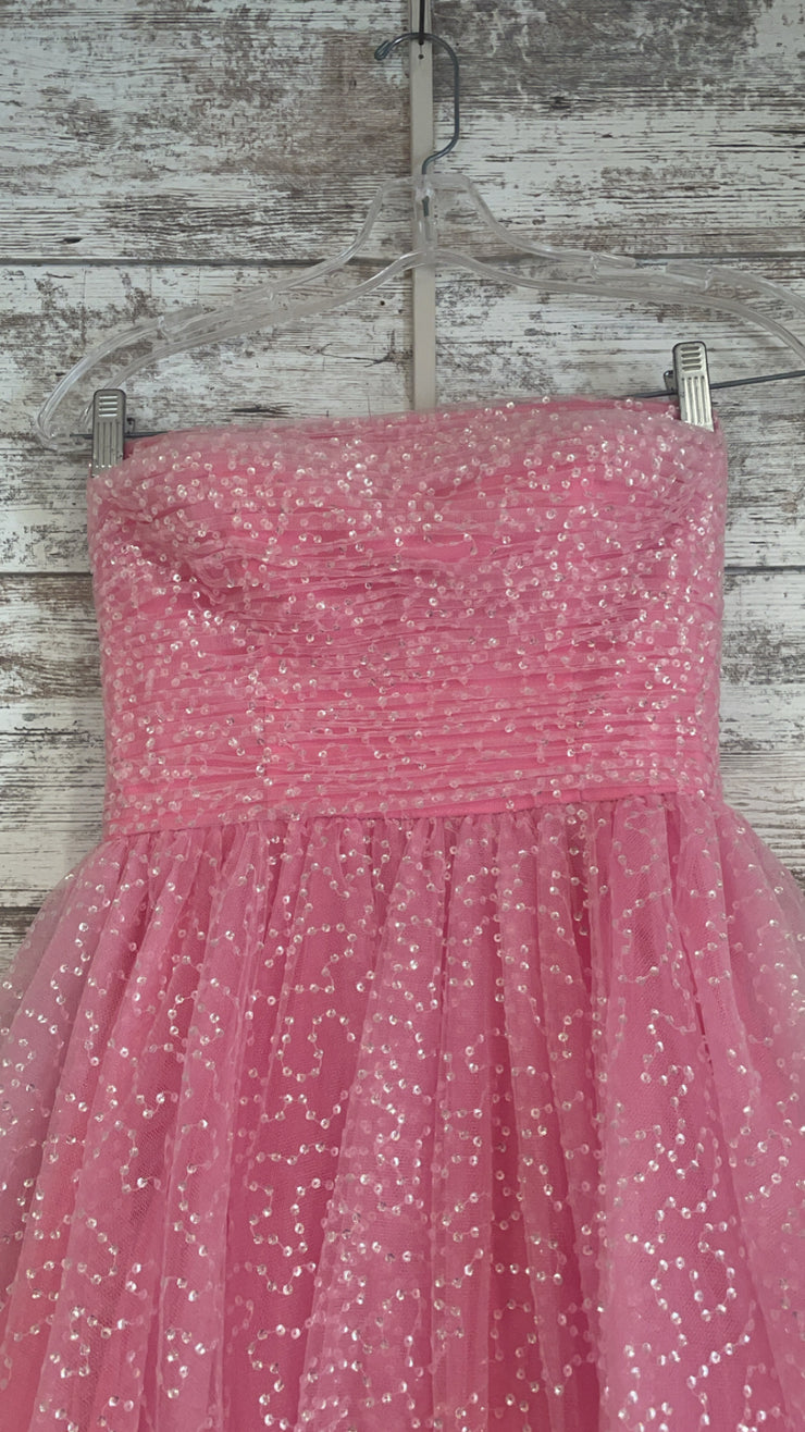 PINK SPARKLY A LINE GOWN