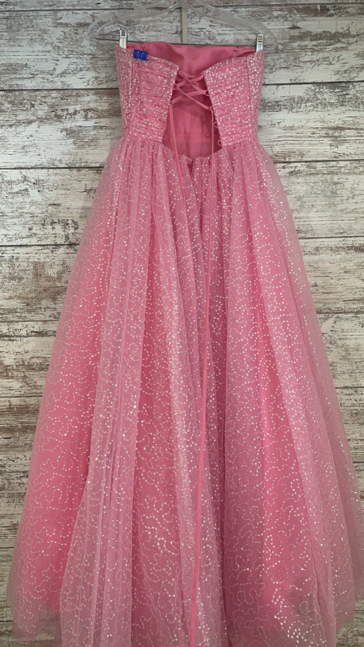 PINK SPARKLY A LINE GOWN