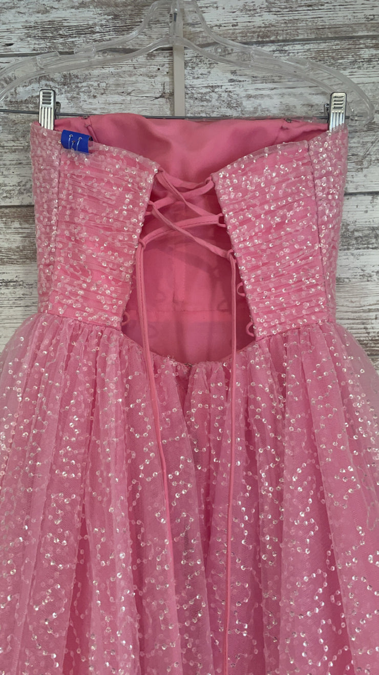 PINK SPARKLY A LINE GOWN