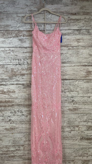 PINK SPARKLY LONG EVENING GOWN