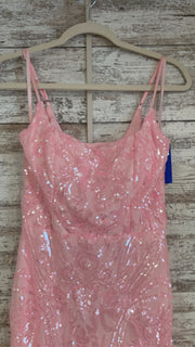 PINK SPARKLY LONG EVENING GOWN