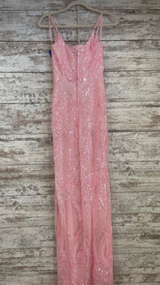 PINK SPARKLY LONG EVENING GOWN