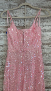 PINK SPARKLY LONG EVENING GOWN