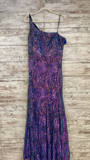 PURPLE/BLACK SPARKLY LONG DRES