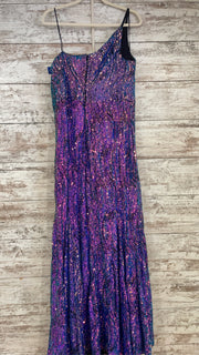 PURPLE/BLACK SPARKLY LONG DRES