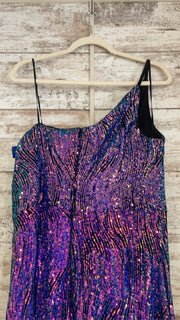 PURPLE/BLACK SPARKLY LONG DRES