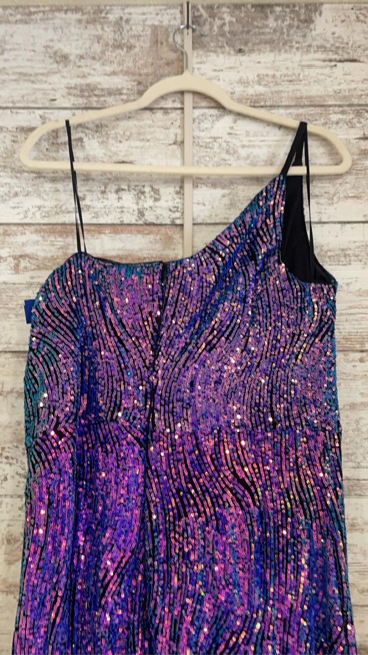 PURPLE/BLACK SPARKLY LONG DRES