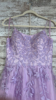 LAVENDER/FLORAL A LINE GOWN