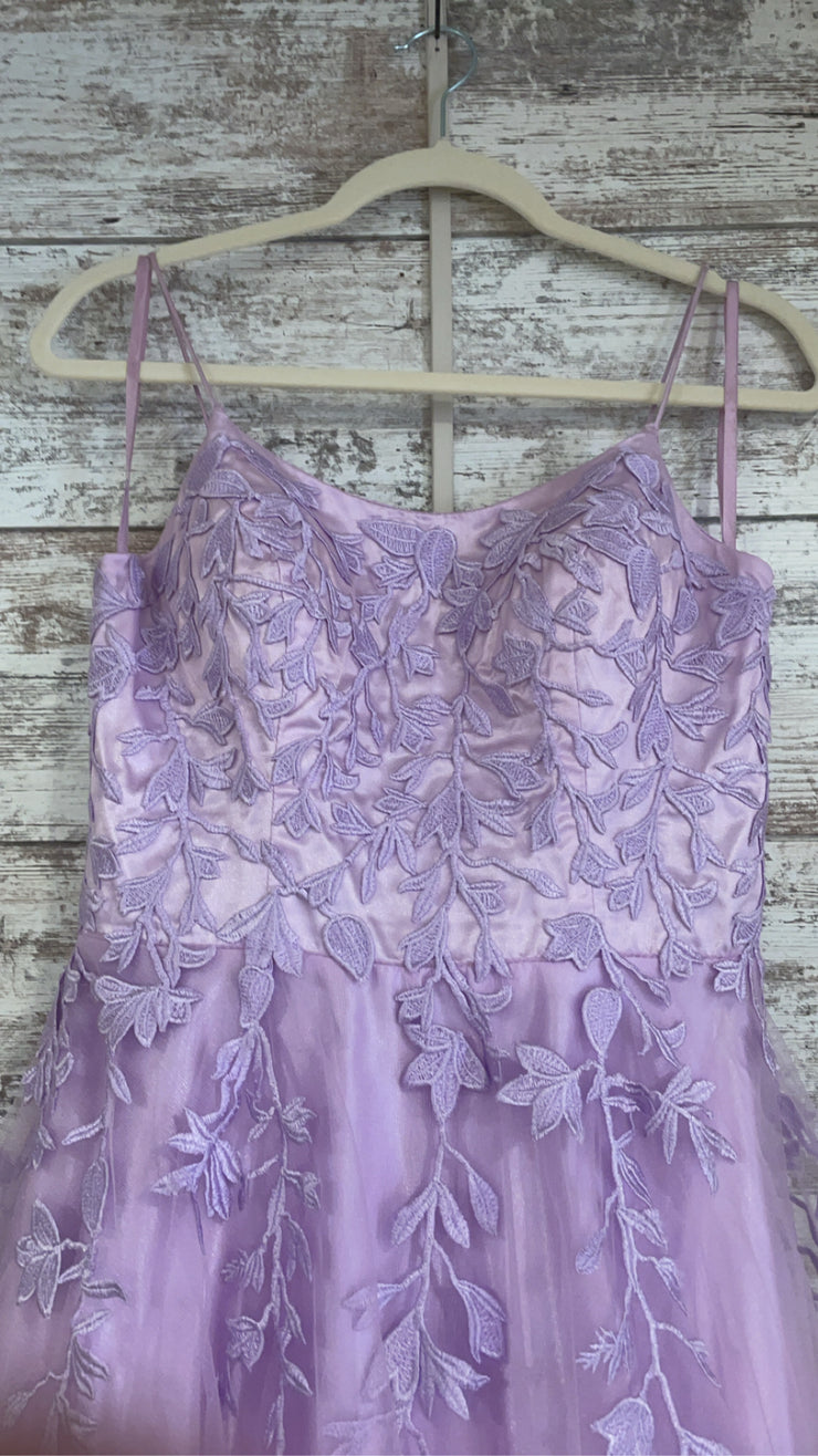 LAVENDER/FLORAL A LINE GOWN
