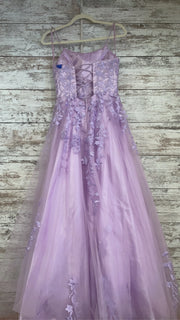 LAVENDER/FLORAL A LINE GOWN