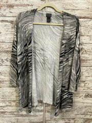 GRAY/WHITE OPEN CARDIGAN $99