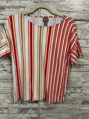 WHITE/ORANGE STRIPED TOP $69