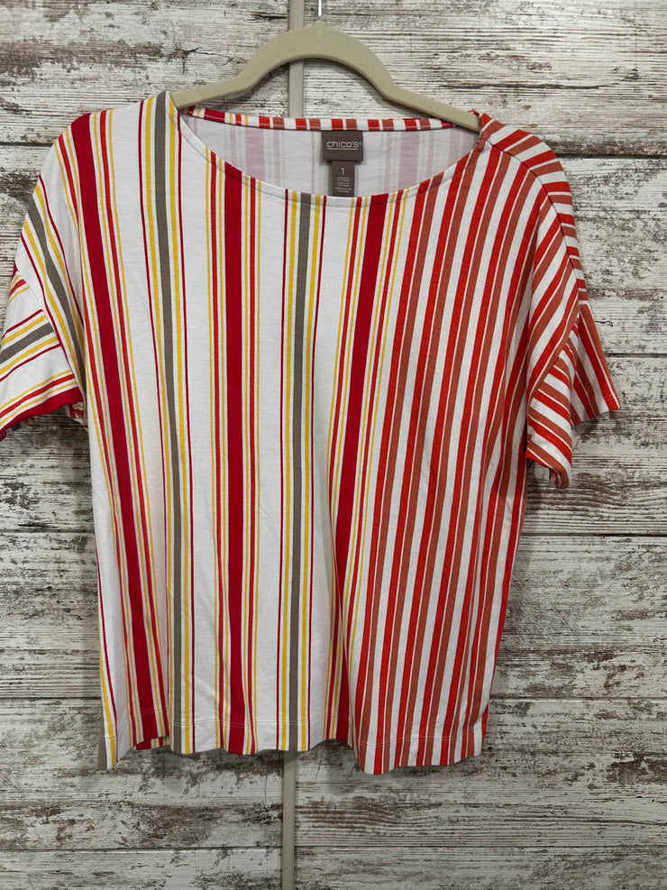 WHITE/ORANGE STRIPED TOP $69
