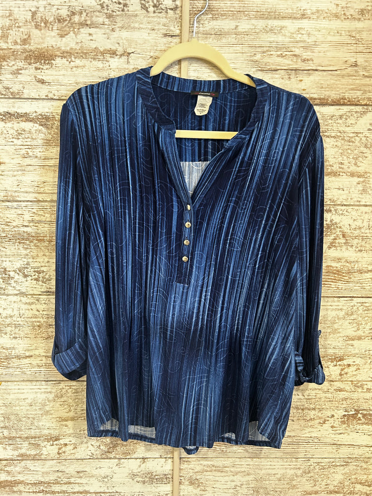 ROYAL BLUE LONG SLEEVE TOP $69