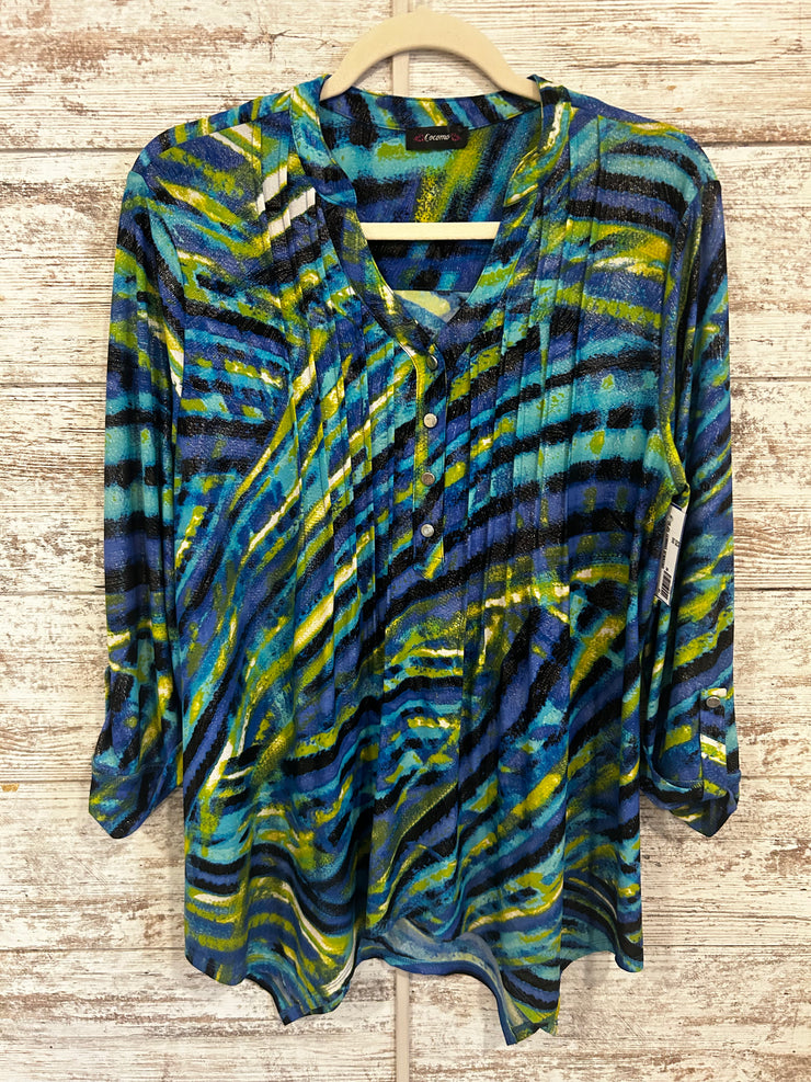 GREEN/BLUE SHIMMERY TOP $69