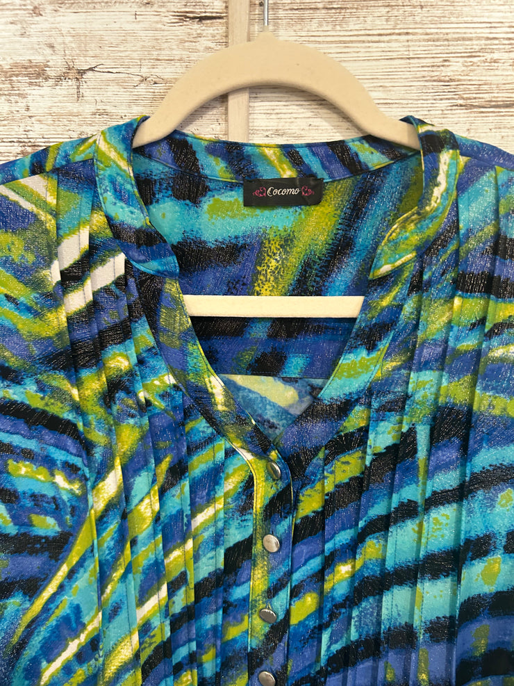 GREEN/BLUE SHIMMERY TOP $69