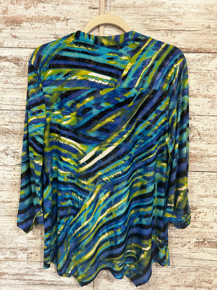 GREEN/BLUE SHIMMERY TOP $69