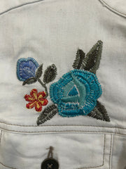 WHITE JACKET W/EMBROIDERY $85