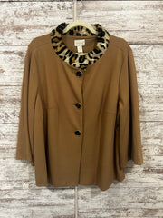 TAN/FAUX FUR TRIM JACKET