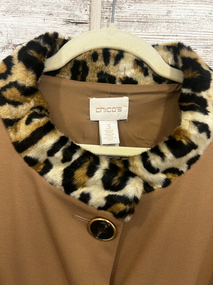 TAN/FAUX FUR TRIM JACKET