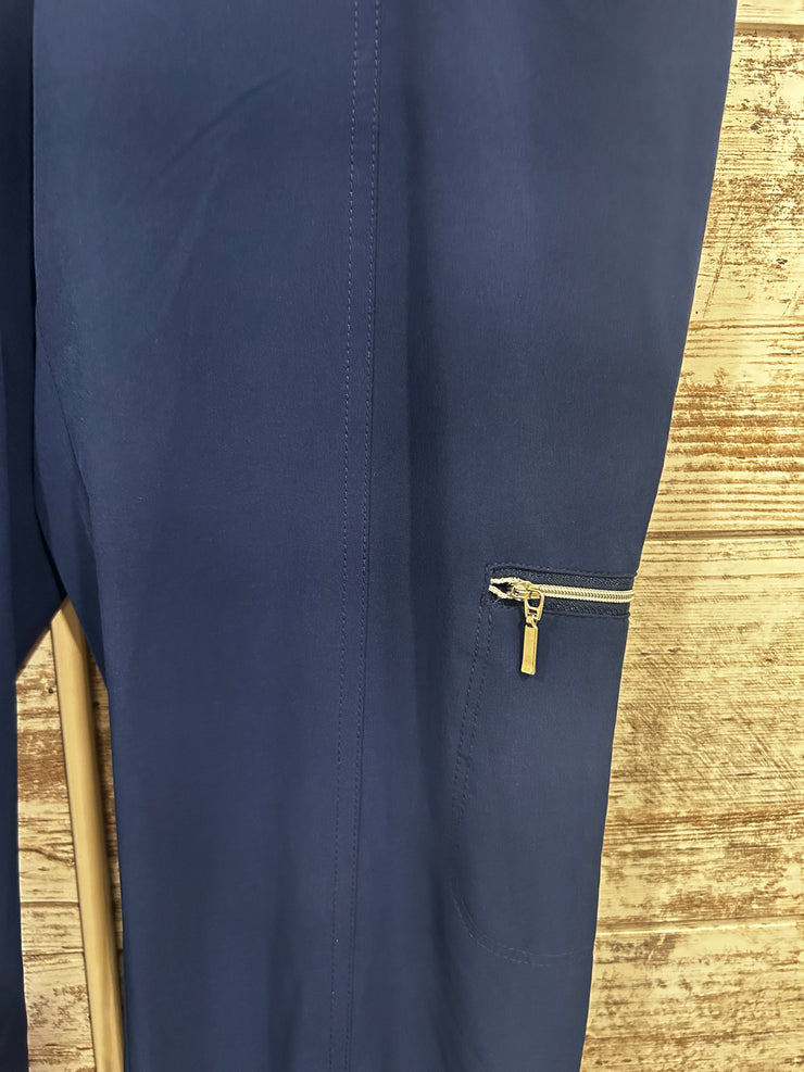 BLUE SIDE ZIP PANTS $89