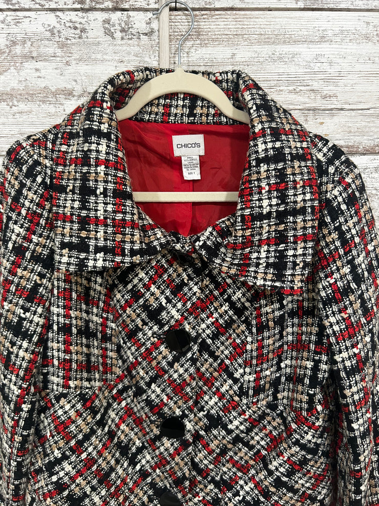 RED/BLACK TWEED JACKET $169