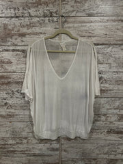 WHITE RAYON BLEND TOP $109