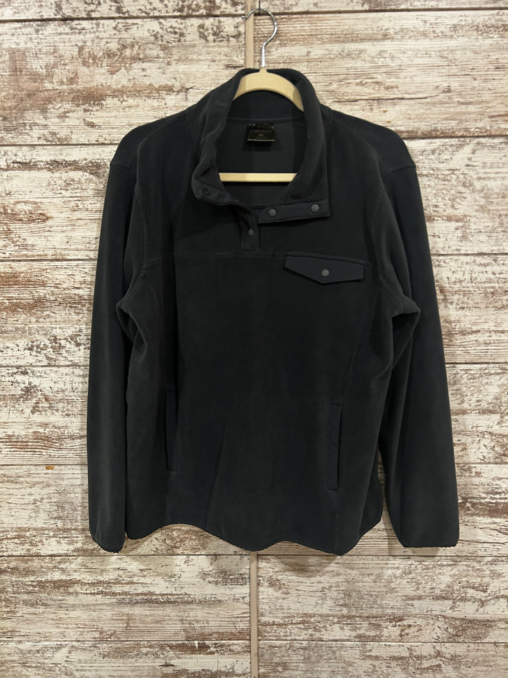 GRAY PULL OVER FLEECE TOP