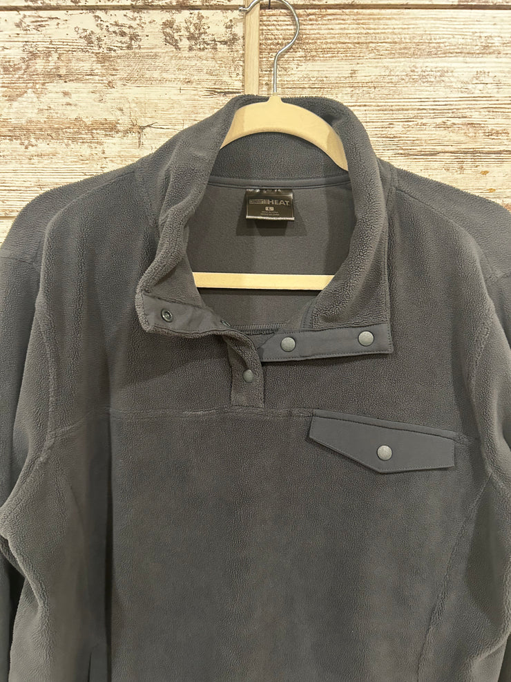 GRAY PULL OVER FLEECE TOP