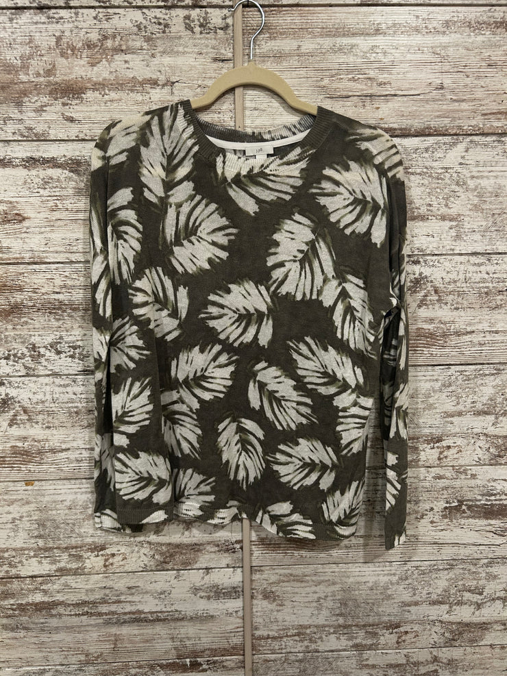 GREEN/IVORY LONG SLEEVE TOP$89