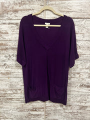 PURPLE V NECK SWEATER $109