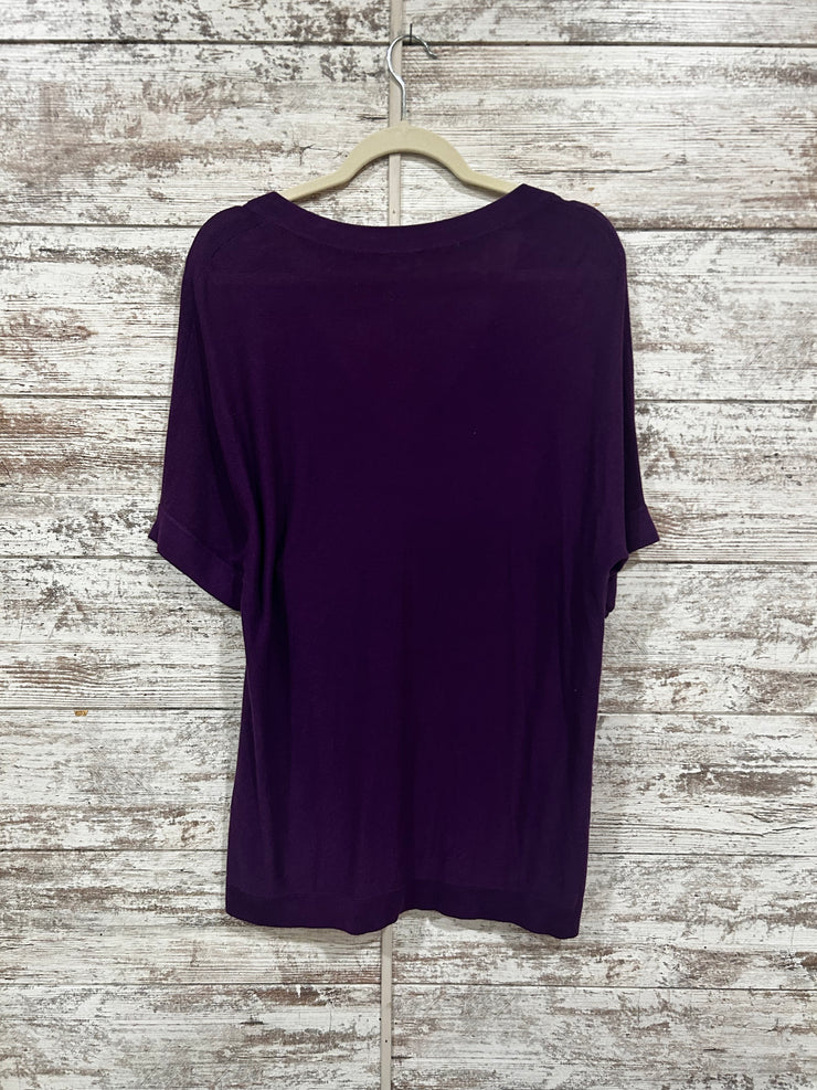 PURPLE V NECK SWEATER $109