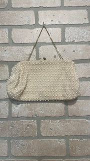 IVORY/PEARL BEADED PURSE