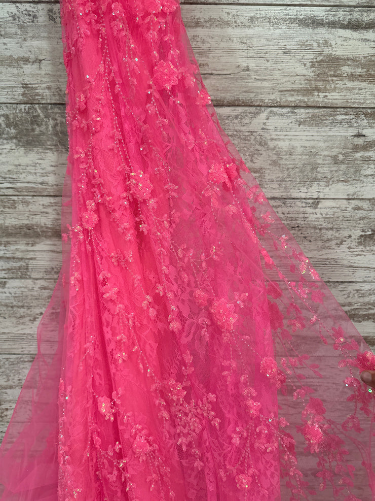 PINK SPARKLY LONG DRESS