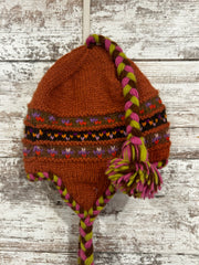 ORANGE/PURPLE 100% WOOL HAT