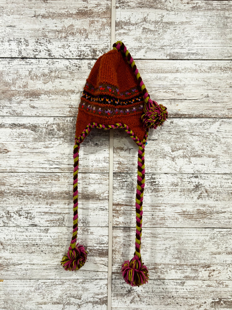 ORANGE/PURPLE 100% WOOL HAT