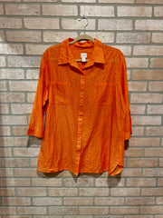 ORANGE BUTTON UP SHIRT $89