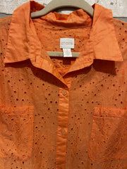 ORANGE BUTTON UP SHIRT $89