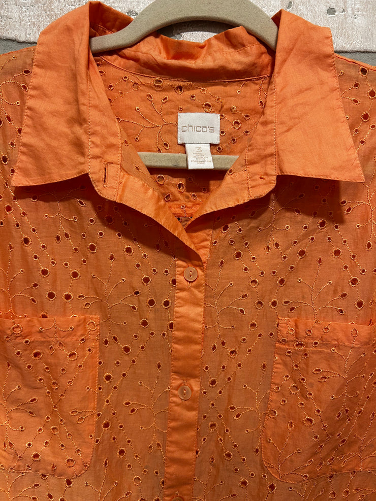 ORANGE BUTTON UP SHIRT $89
