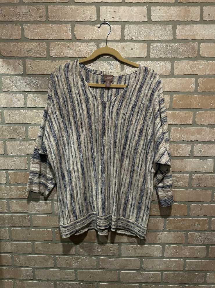 BLUE/TAN STRIPED SWEATER $109