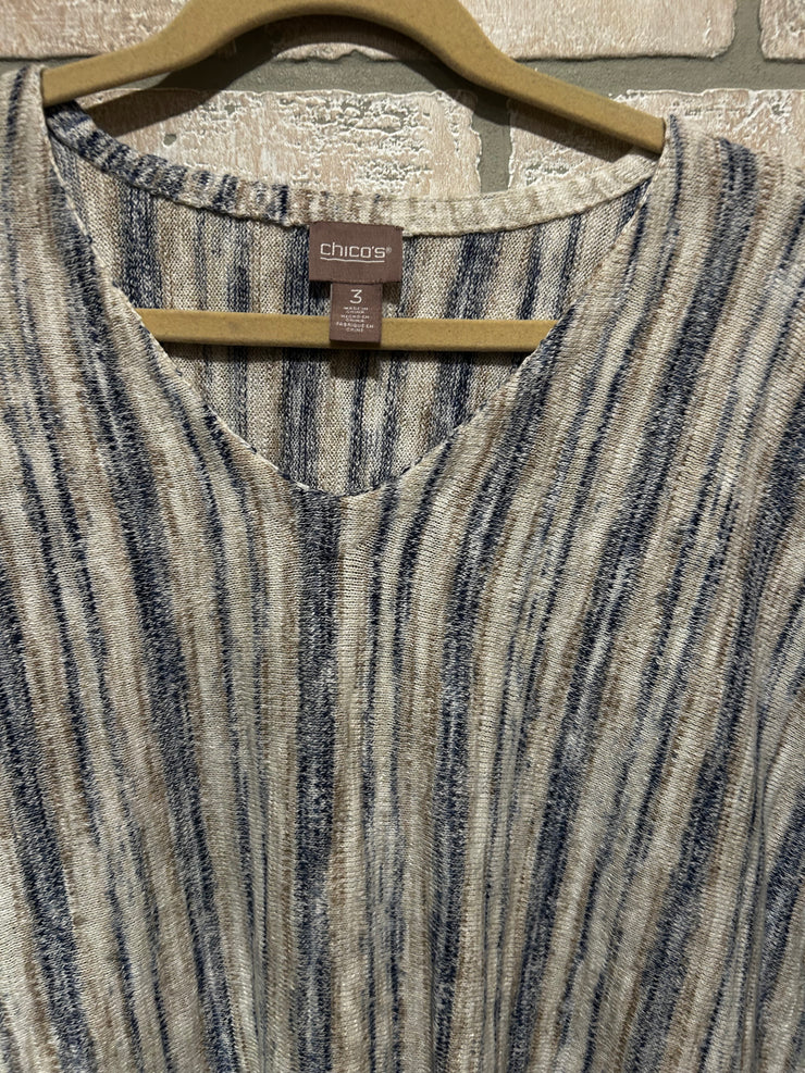 BLUE/TAN STRIPED SWEATER $109