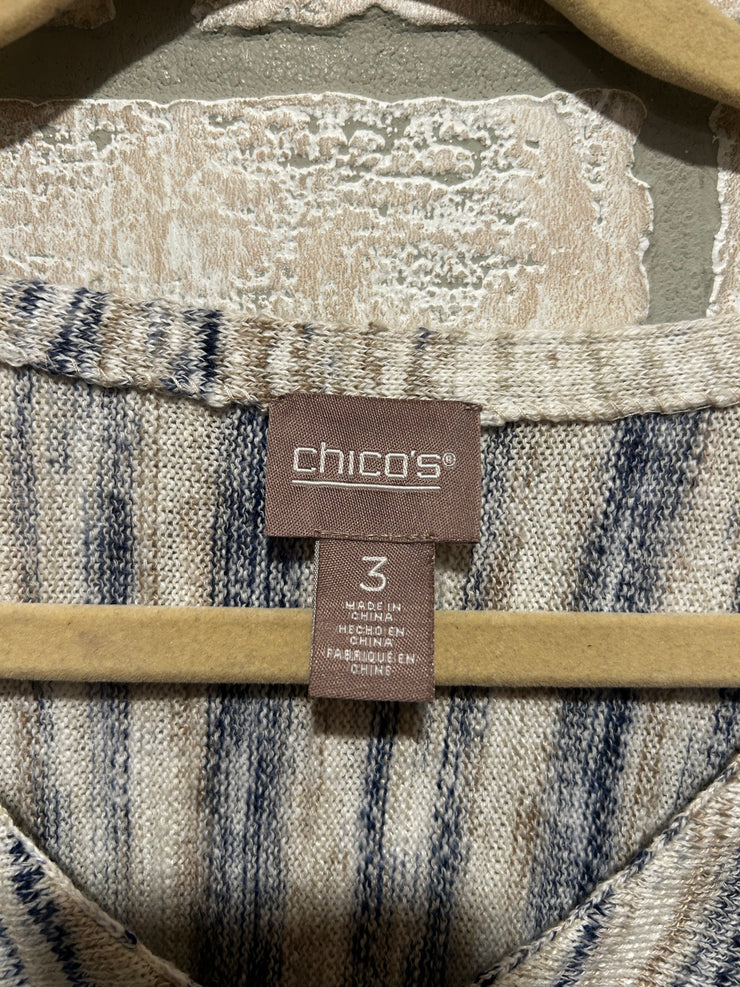 BLUE/TAN STRIPED SWEATER $109