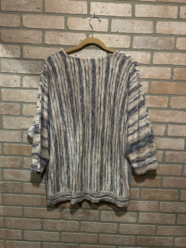 BLUE/TAN STRIPED SWEATER $109