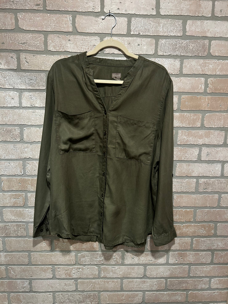 GREEN BUTTON UP SHIRT $89